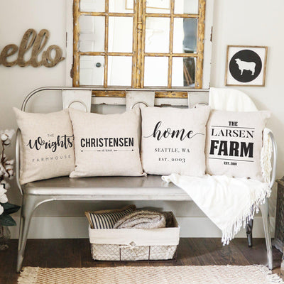 Personalized Throw Pillow Covers (Farmhouse)
