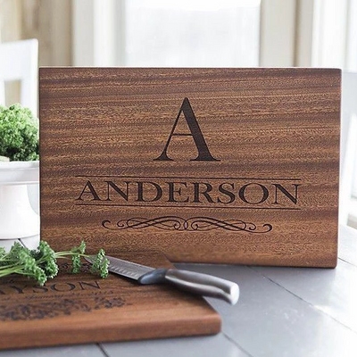 Personalized 10×15 Mahogany Cutting Board