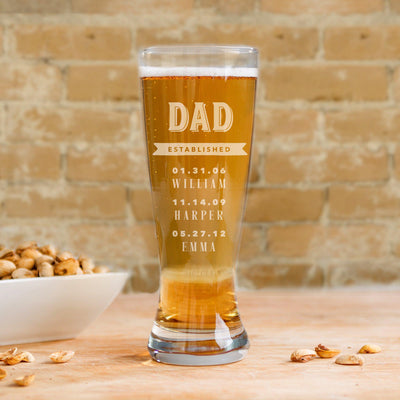 Personalized Grand Pilsner Glass for Dad