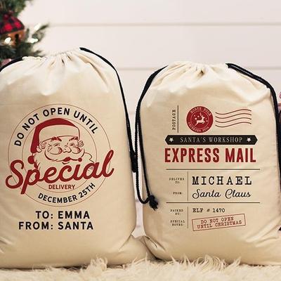 Personalized Jumbo Santa Gift Bags – Santa’s Workshop Collection