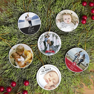 Personalized Photo Porcelain Christmas Ornaments