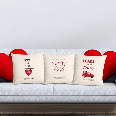 Personalized Loads of Love Throw Pillow Covers