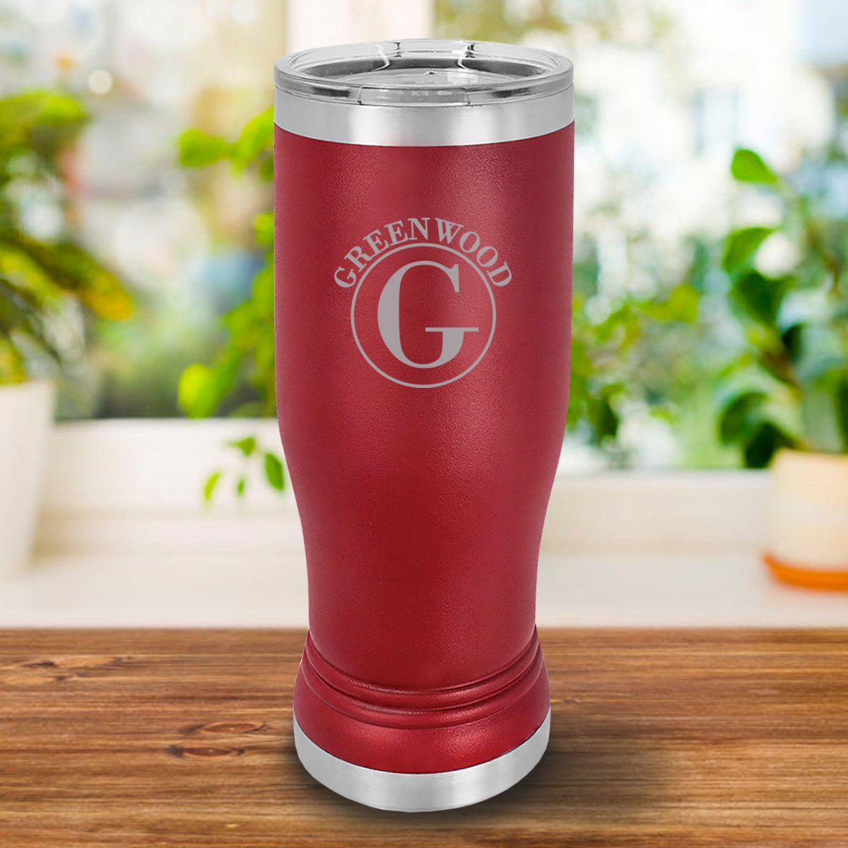 Personalized 20oz. Maroon Insulated Pilsner