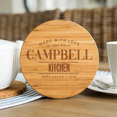 Personalized 7″ Bamboo Trivets (Modern Collection)