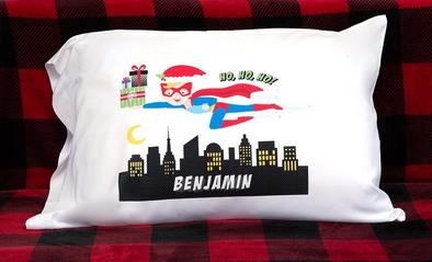 Personalized Christmas Boy Superhero Pillowcases