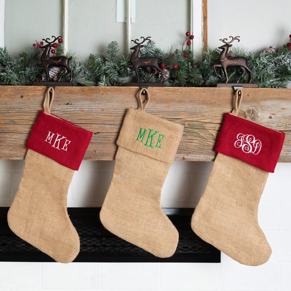 Personalized Burlap Christmas Stockings