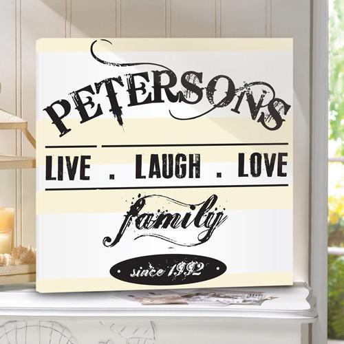 Personalized Family Name Live.Laugh.Love Sign