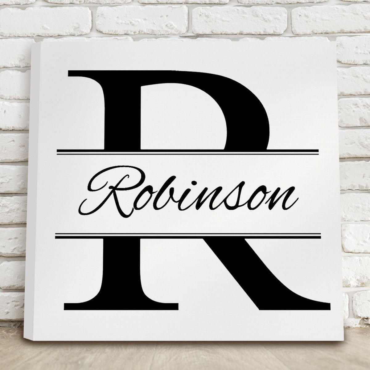 Personalized Stamped Design Canvas Print Sign