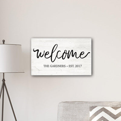 Personalized Welcome Sign 14″x24 With Family Name