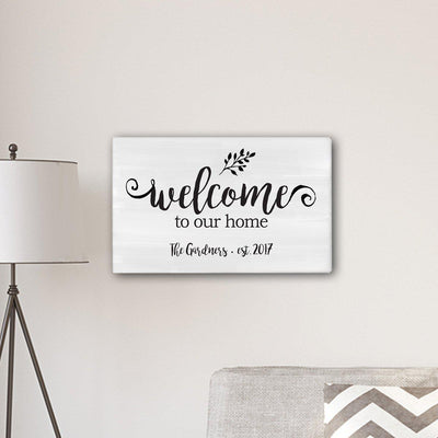 Personalized Welcome To our Home Sign 14″ x 24″
