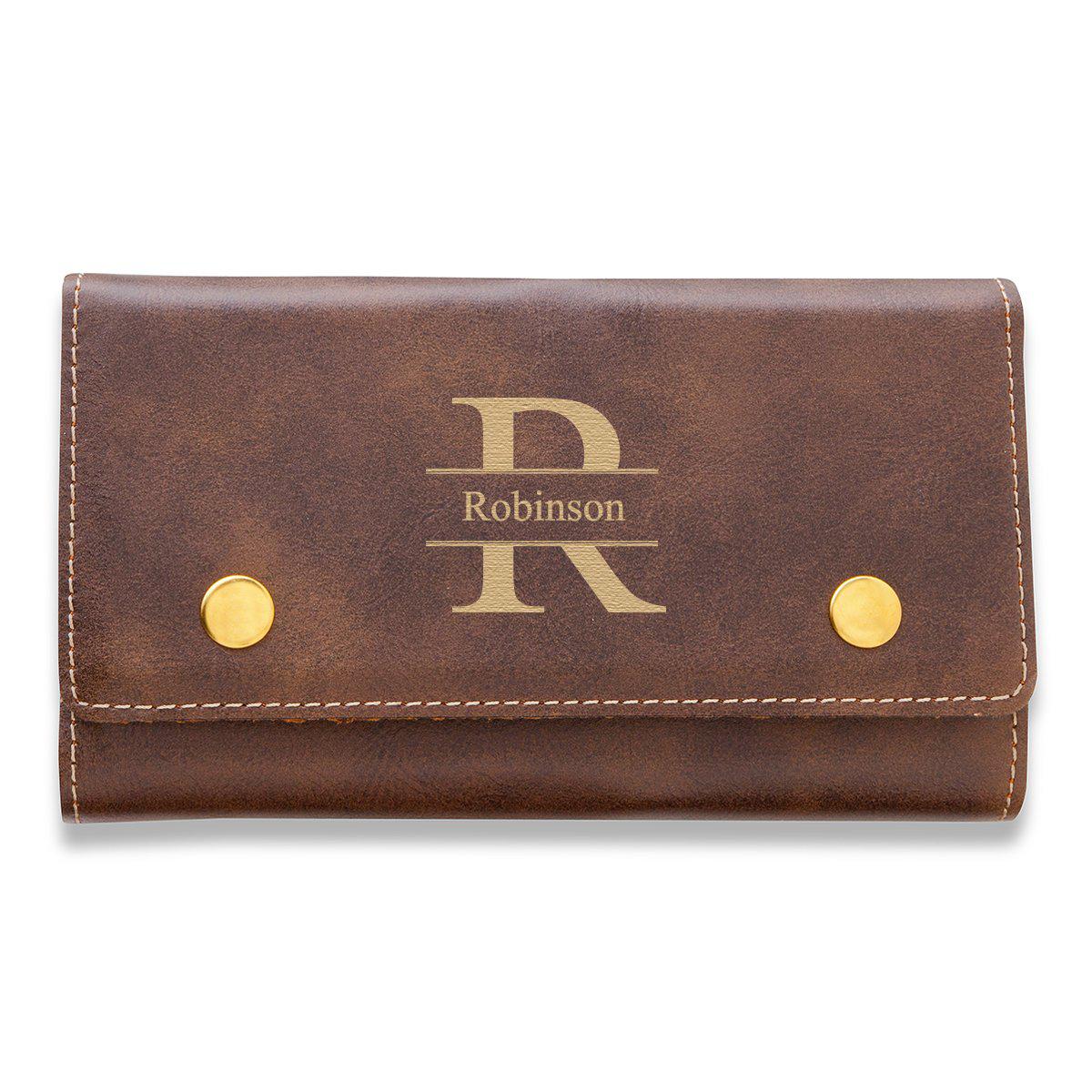 Personalized Card & Dice Set – Rustic Brown
