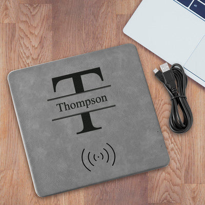Personalized Gray Charging Pad