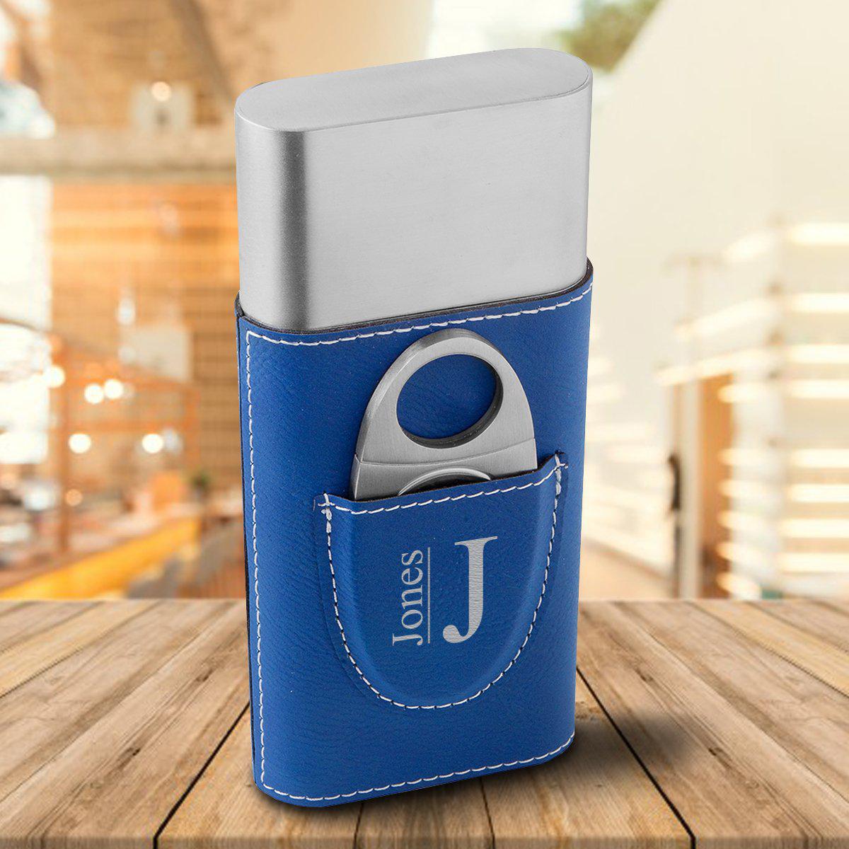Personalized Cigar Holder – Blue