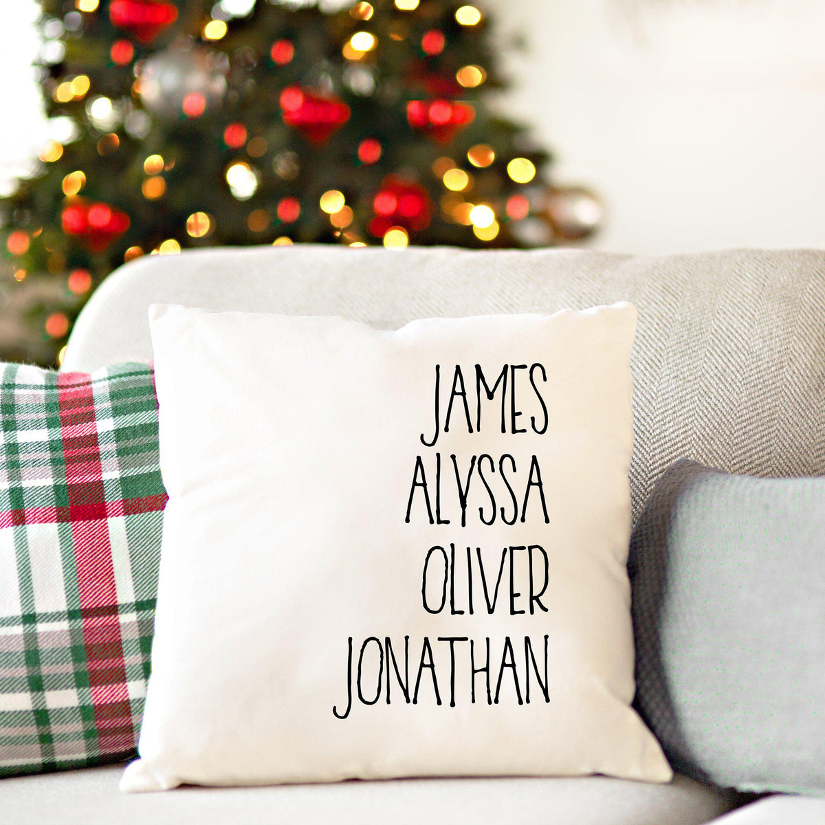 Personalized Family Names Throw Pillow Cover – Farmhouse
