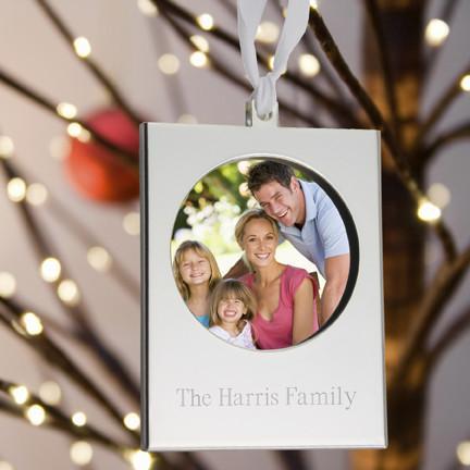 Personalized Silver Frame Christmas Ornaments