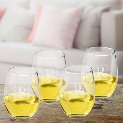 Personalized Stemless Wine Glasses Set of 4