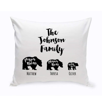 Personalized Family Names Bear Throw Pillows (Insert Included)