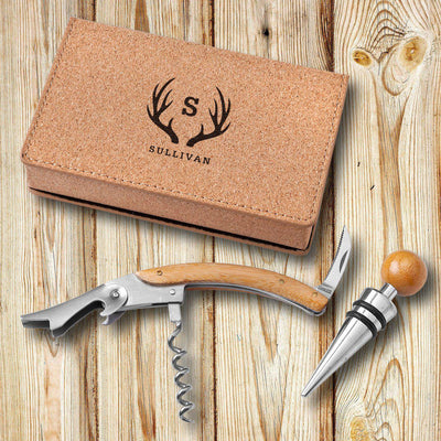 Personalized Cressa Cork Wine Tool Set