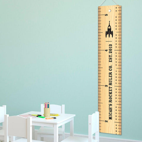Personalized Rocket Ruler Growth Chart for Boys - Rocket Height Chart - - Gifts for Kids - AGiftPersonalized