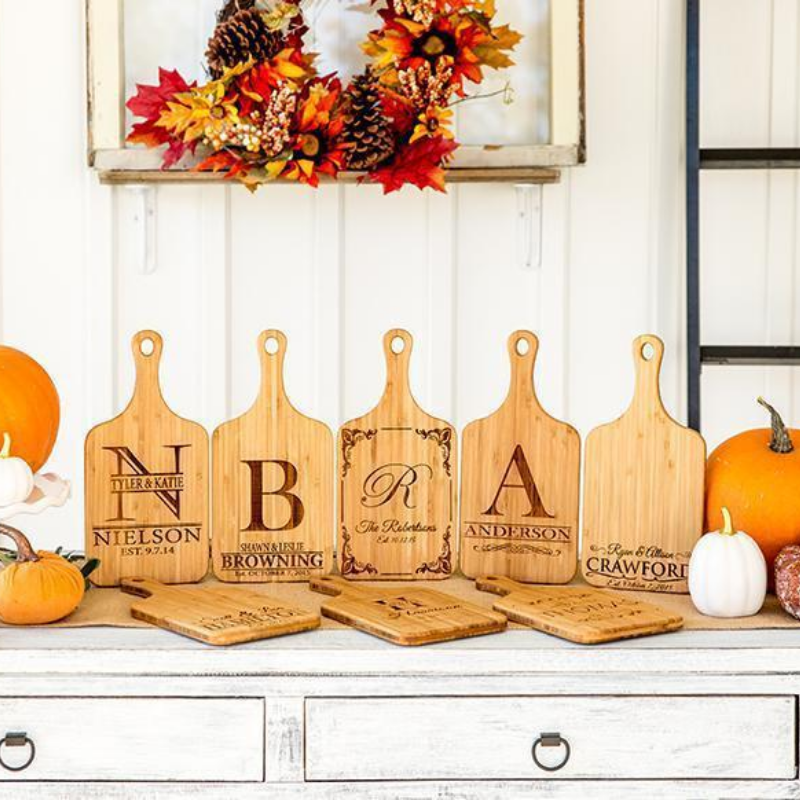 Personalized Handled Bamboo Cutting Boards