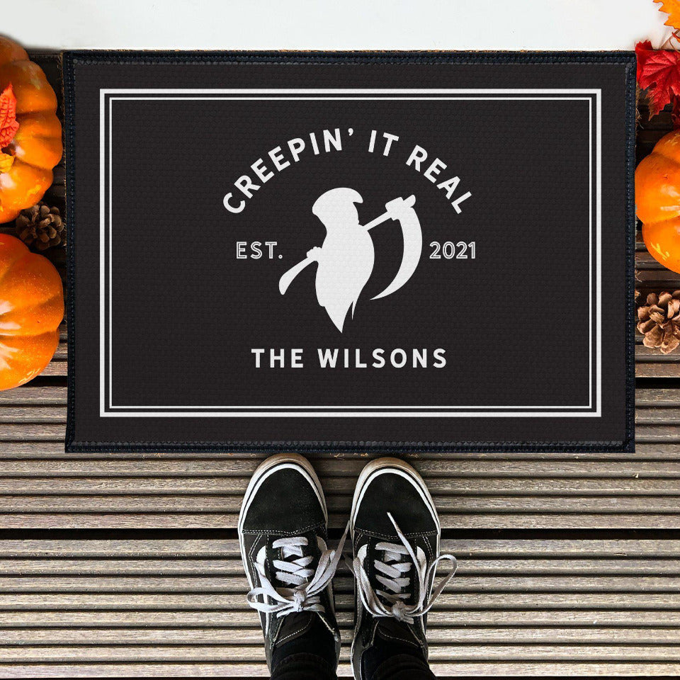 Personalized Creepin’ It Real Halloween Doormat