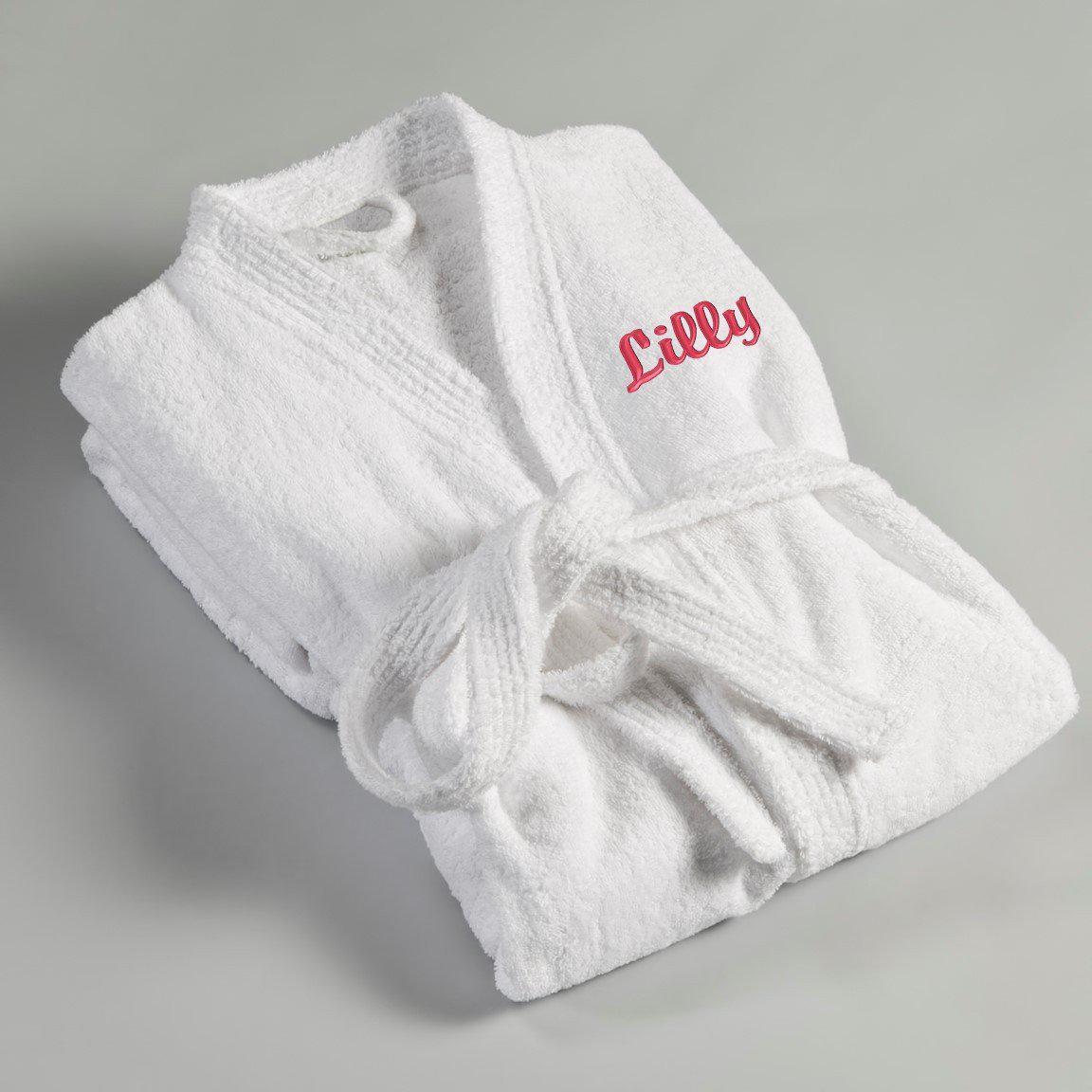 Personalized Women’s White Terry Cloth Bathrobe