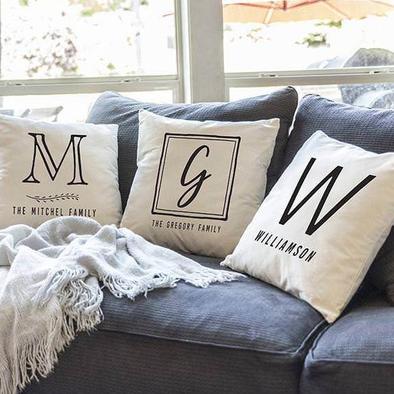 Personalized Monogram Throw Pillow Covers