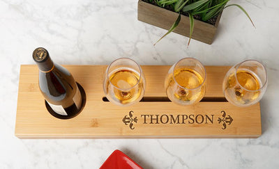 Personalized Wine Serving Tray Bundle