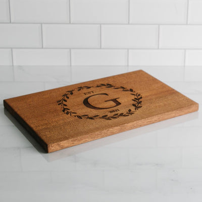 Personalized 10×15 Mahogany Cutting Board (Modern Collection)