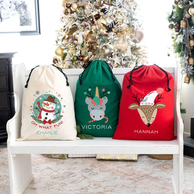 Personalized Kids’ Cotton Santa Bags