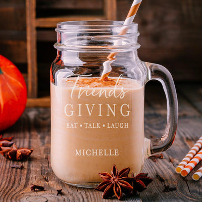 Personalized Friendsgiving Mason Jar Glasses