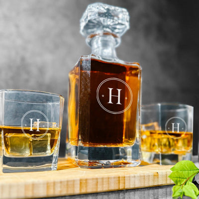 Personalized Square Decanter Set – Modern Designs