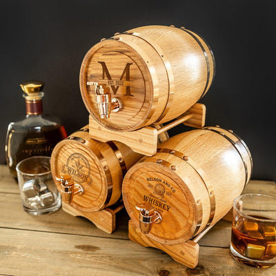 Personalized Oak Mini Whiskey Barrel