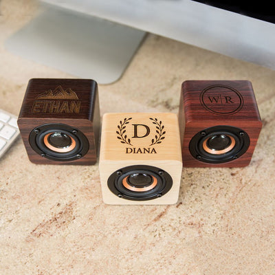 Personalized Wood Bluetooth Speakers