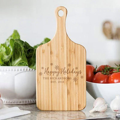 Personalized Holiday Small Handled Serving Boards