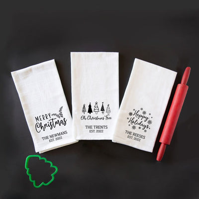 Personalized Holiday Tea Towels