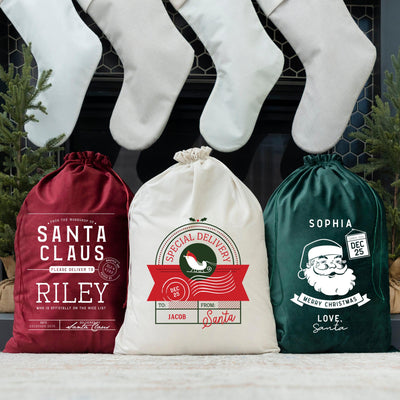 Personalized Christmas Velvet Santa Bags