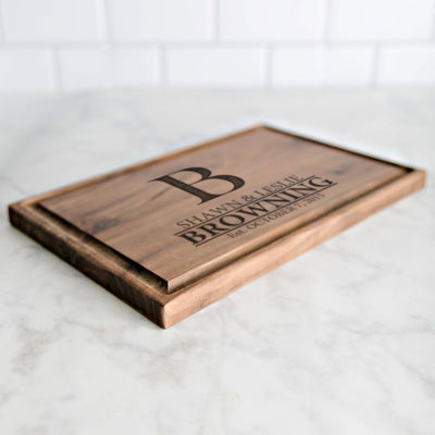 Personalized Walnut Cutting Boards with Juice Grooves