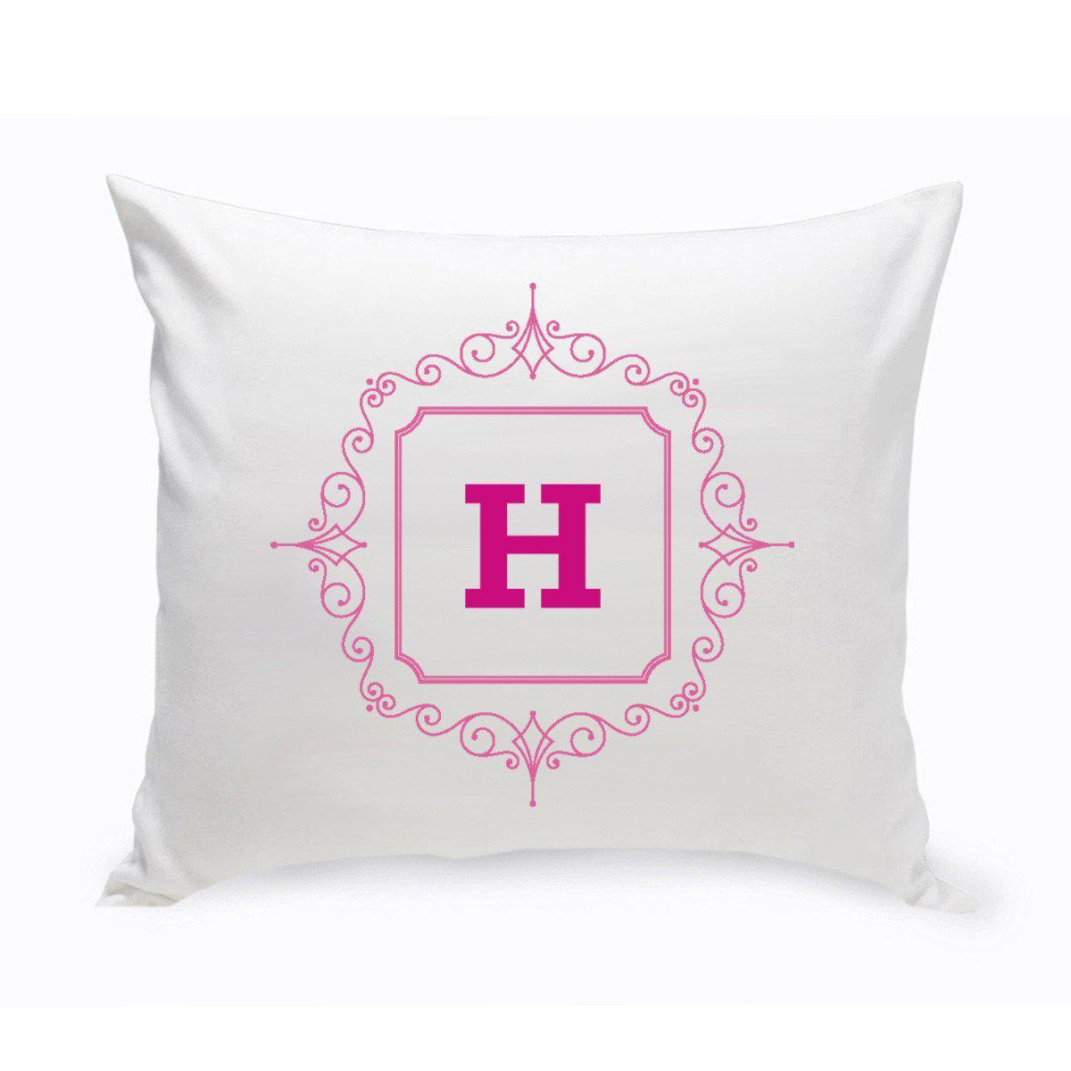 Personalized Initial Motif Throw Pillow
