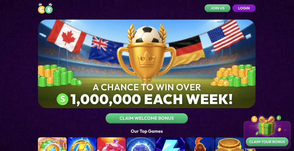 Crown Coins Casino iOS casino app lobby for US players