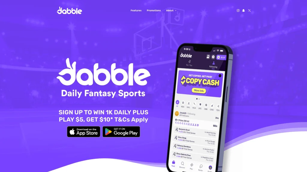 Dabble US app taking credit card deposits for fantasy contests