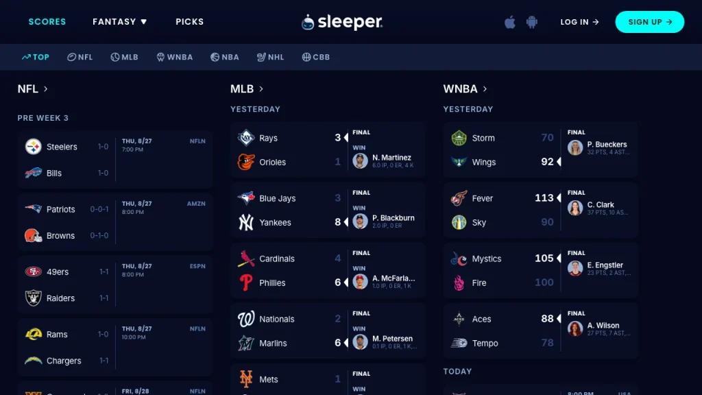 Sleeper pick em app with near instant PayPal payouts
