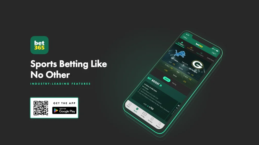bet365 sports betting app showing live NFL odds and Bet Boost
