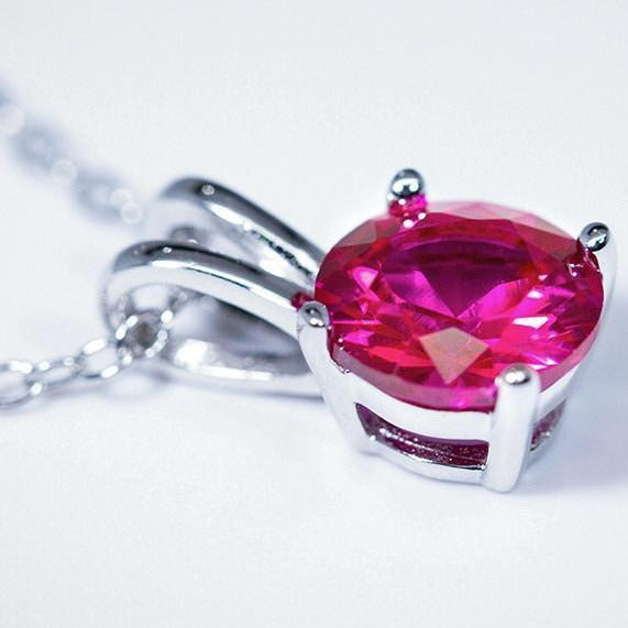 Ruby Pendant Necklace (1.2 Carat Total Weight)