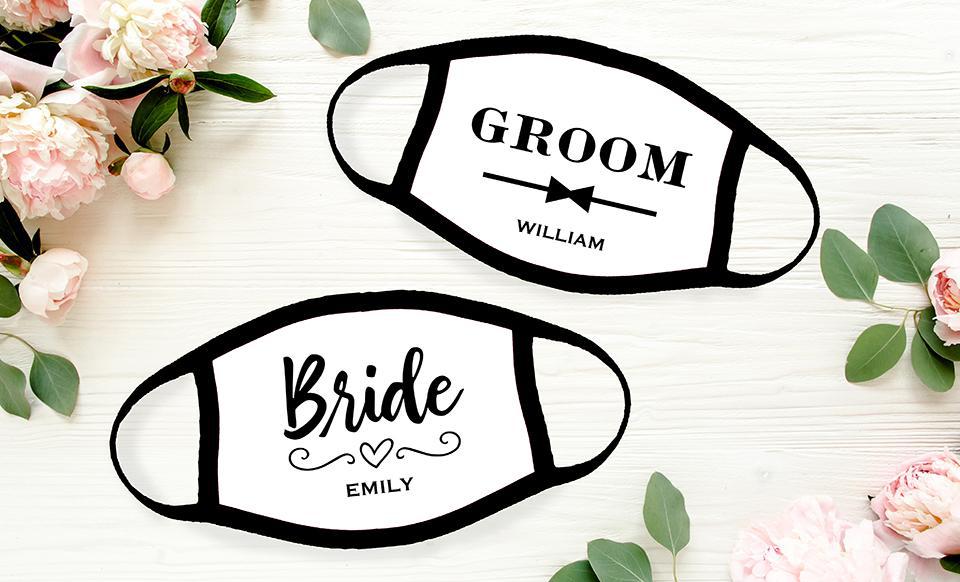 Personalized Wedding Party Face Coverings