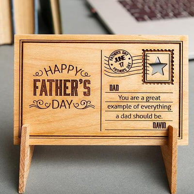 Personalized Father’s Day Wood Postcards