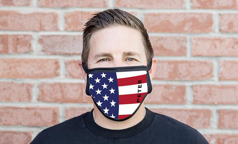 Personalized Reusable Face Coverings – American Flag Collection