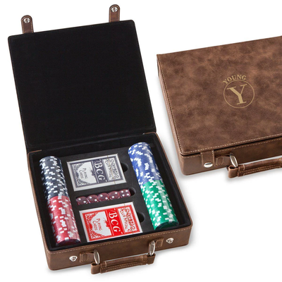 Personalized Rustic 100 Chip Poker Set