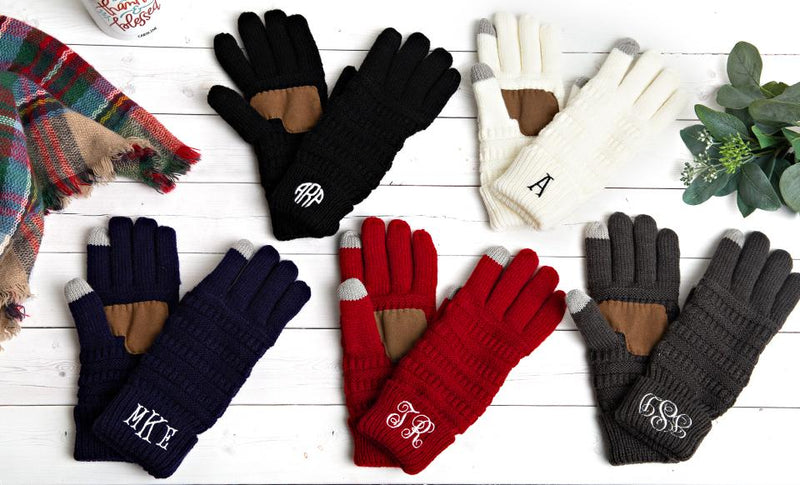 Personalized Monogrammed Knit Gloves