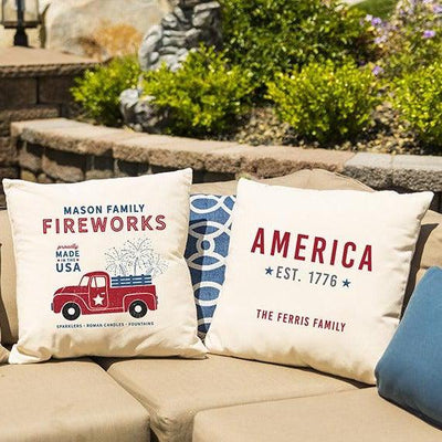 Personalized Patriotic Throw Pillow Covers
